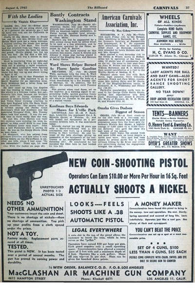 MacGlashan Coin Shooting Pistol Ad